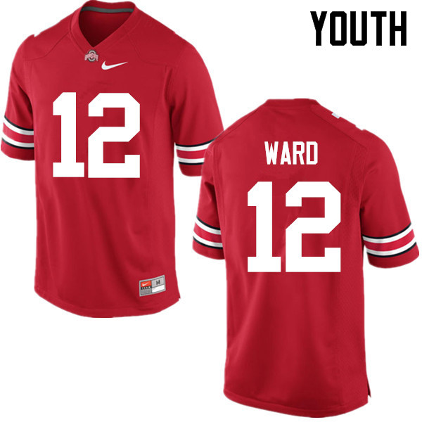 Ohio State Buckeyes Denzel Ward Youth #12 Red Game Stitched College Football Jersey